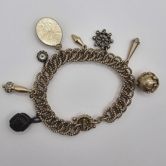 Banana Republic Nautical Rope Charm Bracelet T Clasp Bronze Brass - Picture 7 of 14